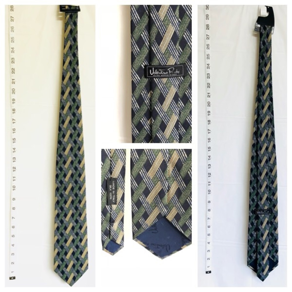 Valentino Rudy Silk NECK TIE Wavy Lines Pattern
